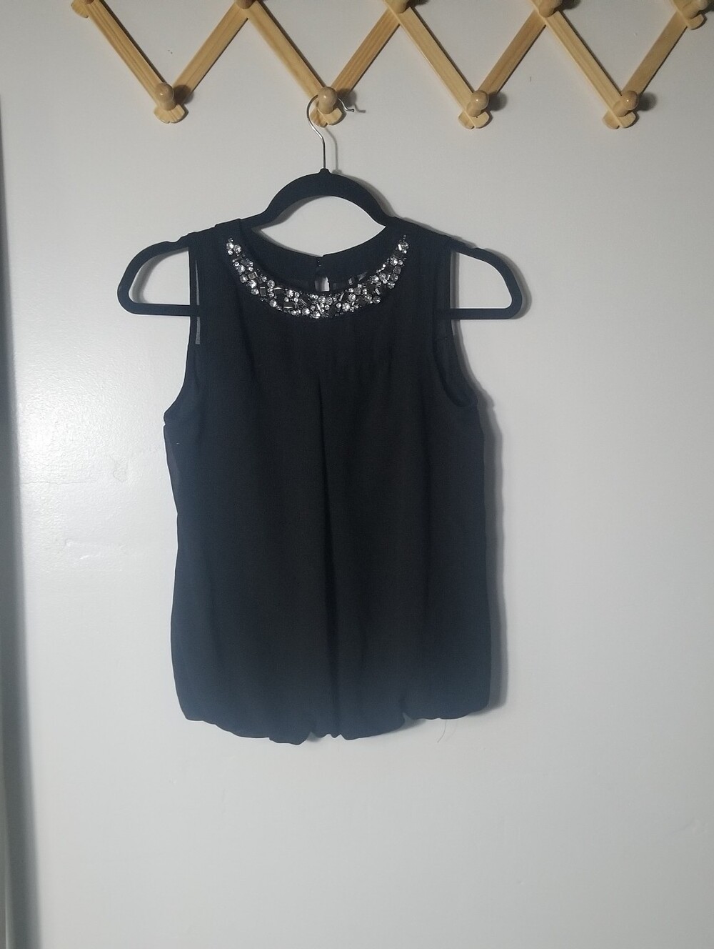 HEART SOUL WOMEN'S SLEEVELESS BLACK BLOUSE SIZE XS